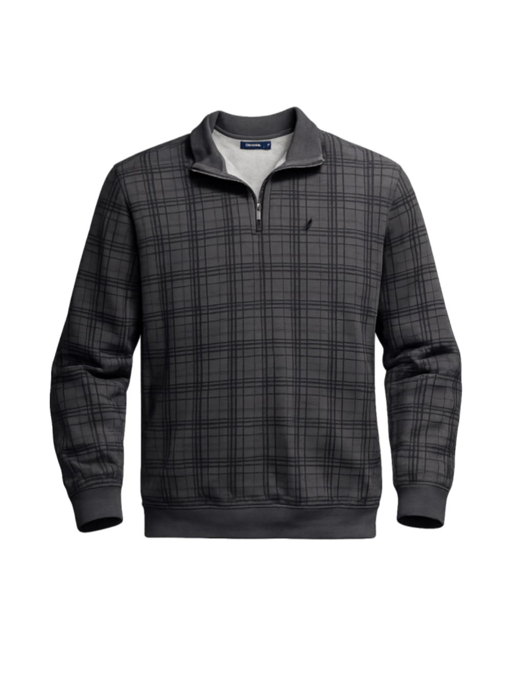Men's Nautica Gray Plaid Quarter-Zip Sweater XXL
277